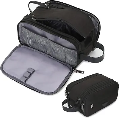 CROCOD Mens Toiletry Bag Travel Leather Toiletry Organizer Dopp Kit For Men. • $25.99