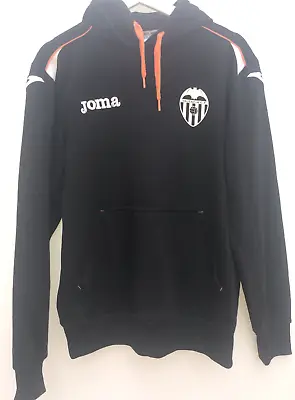 VALENCIA Football Hoodie Joma Black Pullover Mens Medium M • £19.95