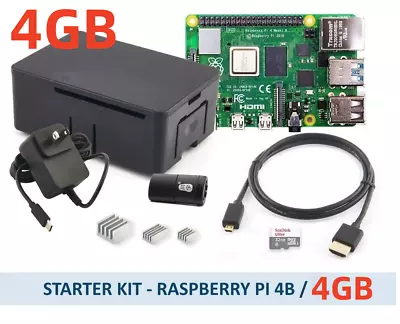 Raspberry Pi 4B  4GB Budget Kit • $75.59