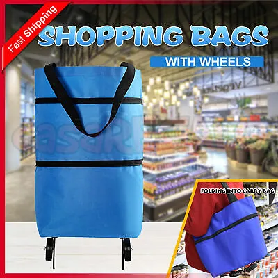 $11.95 • Buy Foldable Trolley Bag Portable Shopping Cart Folding Home Travel Portable Handbag