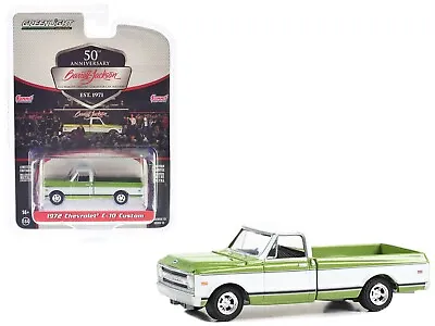 1972 Chevrolet C-10 Custom Pickup Green & White 1:64 Diecast Greenlight 37300 C • $7.99
