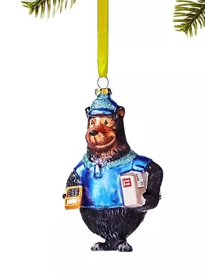 Holiday All About You Courier Blue Bear Mail Carrier Christmas Ornament 5.5 H • $22