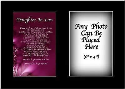 Daughter In Law Poem Personalised With ANY PHOTO Birthday Present Christmas Gift • £6.99