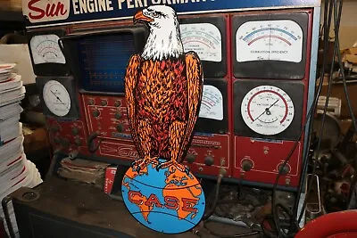 Large Vintage Case Eagle Tractors Farm Machinery 30  Metal Porcelain Sign • $325