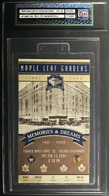 1999 Last Game Maple Leaf Gardens NHL Hockey Full Ticket Toronto Maple Leafs  • $400