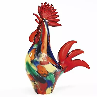 (D) Handcrafted Murano Art Glass Rooster Figurine 11  Centerpiece Sculpture • $141.99