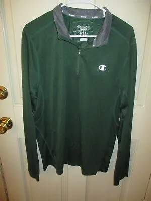 910V2 Champion T7949 Mens Vapor 3/4 Zippered Pullover Shirt Medium MD Green • $17.65