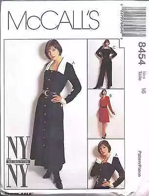 8454 UNCUT McCalls SEWING Pattern Misses Dress Jumpsuit NY Collection FF OOP SEW • $5.59