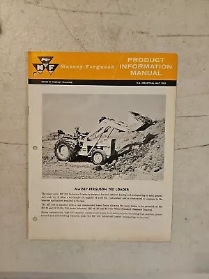 Vintage 1963 Massey Ferguson 200 Loader Product Information Manual • $12.95