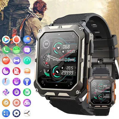 Mens Smart Watch Military Waterproof Tactical Watch Outdoor Sport Smart Watches • $47.69