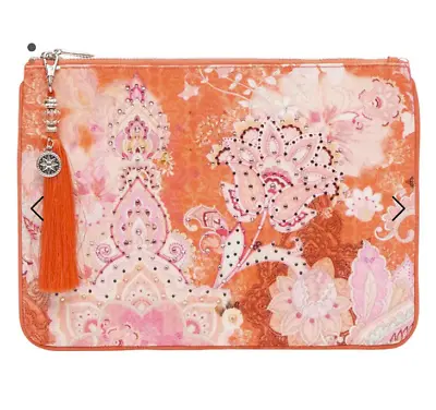 New Camilla  Palace Muse  Pink Small Canvas Bag Clutch Pouch Pochette • $29.99