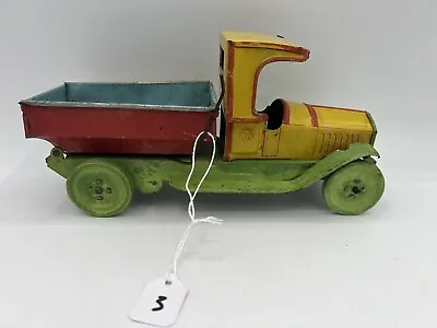 Vintage 1930s J Chein Co USA Tin Toy Truck W/dump Bed 9” Long 3/3 • $165