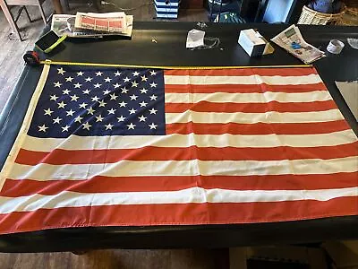 Vintage American Flag Military ? Navy ? 50 Stars Nylon Aprox 5 Ft By 3 Ft • $140