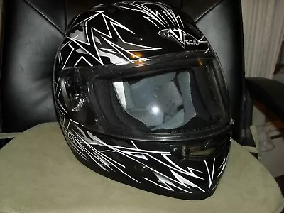 Vega Altura Metallic Havoc Graphic Full Face Helmet Black Silver Small • $44