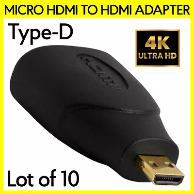 10PCS Micro HDMI Type D Male To HDMI Type A Female Adapter Connector Converter • $18.09