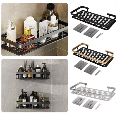 1/2pcs Punch-free Bathroom Shelf Wall Mounted Kitchen Storage Rack Organizer • $15.99