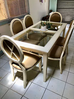 6-seater Timber Dining Room Table And Chair Set • $99