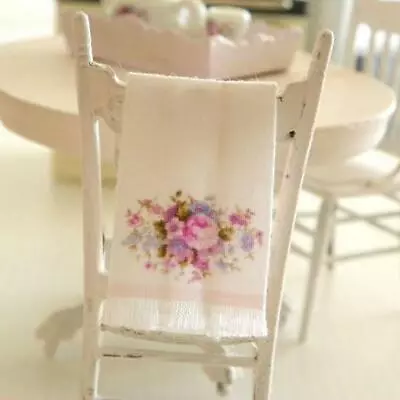 Miniature Dollhouse 1:12 Scale Kitchen Roses Tea Towel - Strof.005 • $6.53