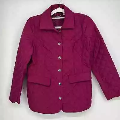 Chico's Jacket Womens 0 Quilted Fuschia Snap Front • $25