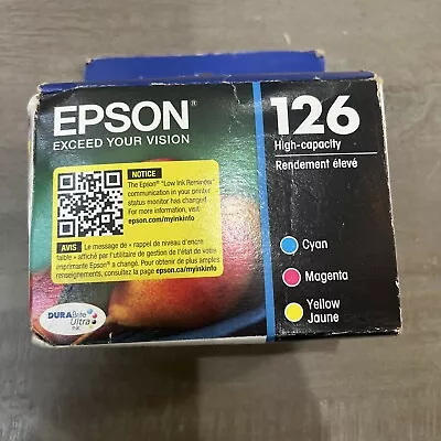 Epson T126520 126 High-Capacity Ink Cartridge  - Cyan/Magenta/Yellow Exp 5/25 • $25.99