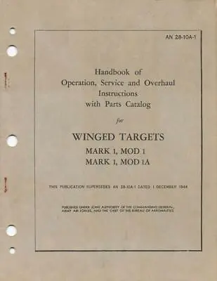 1946 Usn Wurlitzer Mark 1 Winged Aerial Targets Pilots Flight Manual Handbook-cd • $34.99