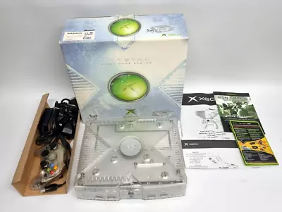 Boxed Original Crystal Clear Microsoft Xbox Console Complete Pristine • £199.99