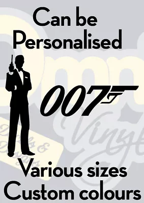 James Bond 007 Vinyl Decal Transfer Sticker Wall Art Car Laptop Window Sticker • £21.99