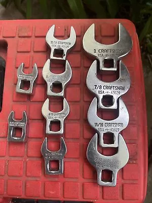 Vintage CRAFTSMAN 10 Piece Crow-Foot Wrenches 3/8 In Drive SAE USA • $60