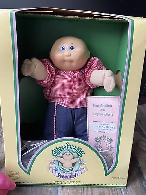 Coleco 1983 CABBAGE PATCH KIDS PREEMIE W Original Box Certificate Outfits • $28