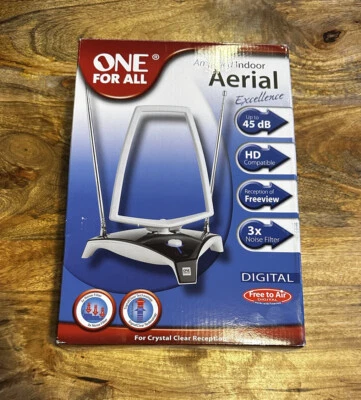 £10 • Buy New One For All Amplified Indoor Digital TV Aerial Freeview Antenna SV9360