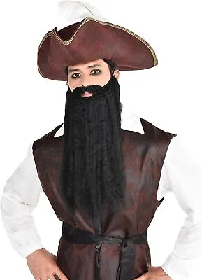 Plush Beard & Moustache Pirate Long Suit Yourself Costume Accessory 3 COLORS • $11.47