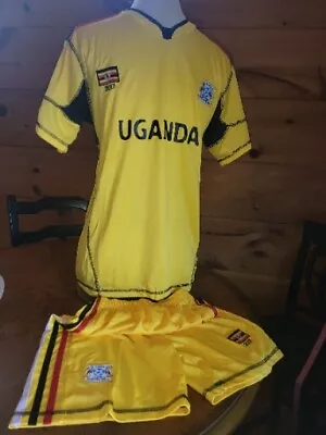 L@@k!!! Uganda Soccer Jersey Child Size Large 30 With Matching Drawstring Shorts • $39.99