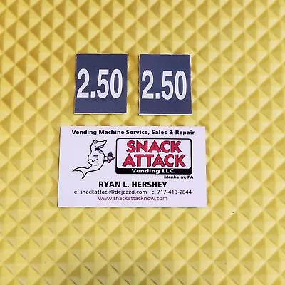 (2) SODA VENDING MACHINE $2.50 VEND LABEL PRICE STICKERS / Free Ship! • $9.99