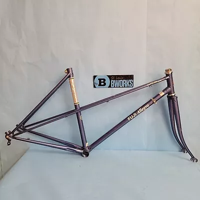 Vintage Fuji Mixte Frame Set 49 Cm Step Through  Steel 80's Blue Small Bike  D19 • $50