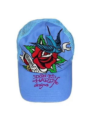 Ed Hardy Blue Swallow Tattoo Style Y2K Cap • £24