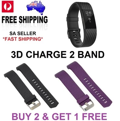 $4.45 • Buy Silicone Special Edition 3D Bracelet Band Strap Fitbit Charge 2  Or Screen Film