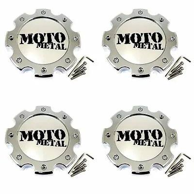 4 Moto Metal Chrome Wheel Center Hub Caps For 8x200 8x210 MO963 MO963 Dually • $128