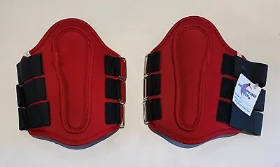 $25.16 • Buy Horse Equine Padded Splint Boots 2-PACK Protection Easy Quick-Release RED Small