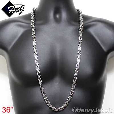 36 MEN's Stainless Steel HEAVY WIDE 9mm Silver Byzantine Box Link Chain Necklace • $34.99