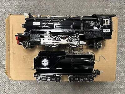 + MTH O Gauge Tinplate Black W/ Nickel 260E Steam Engine & Tender Traditional • $599.99