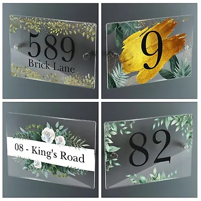 House Sign Address Street Plaques Door Number Name Personalised Acrylic Plates • £4.99