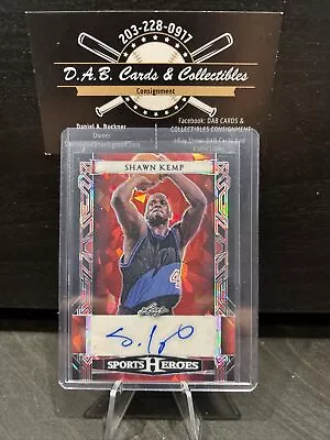 Shawn Kemp 2024 Leaf Metal Sports Heroes Red CRYSTALS Auto #D 8/9 - T04 • $2.99