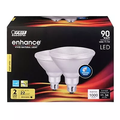 FEIT Electric Enhance PAR38 E26 (Medium) LED Bulb Bright White 90W Equivalence 2 • $14