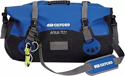 Oxford AQUA RB-50 Waterproof Marine Motorcycle 50 Litre Roll Bag - Black Blue • $68.44