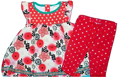 NWT MATILDA JANE 2 GLAD TIDINGS DRESS With RED & 2T SILVER STAR LEGGINGS • $30