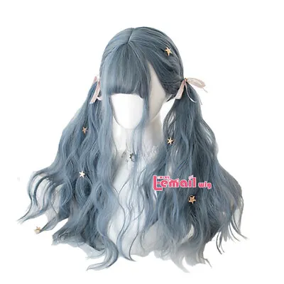 【 In Stock 】Blue Mixed Gradient Lolita Rhapsody Wigs Wave Cosplay Party Wig Hair • $15.65