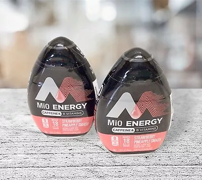 2 MiO Energy Liquid Water Enhancer Strawberry Pineapple Smash  1.62 Oz Bottles • $14.98