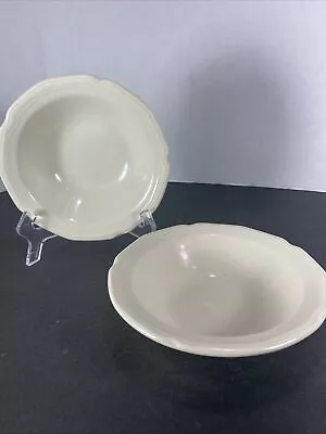 Set Of 2~ Vintage Sterling China MCM Ivory Vitrified 6.25” Soup/Cereal Bowls • $8