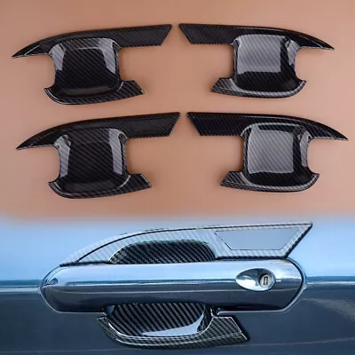 Carbon Fiber ABS Door Handle Bowl Cover Trim Fit For Ford Explorer 2020-2023 • $43.38