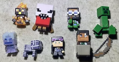 Lot Of 9 Minecraft Cube Mini Miniature Action Figures Pig Weapon Bow • $0.99